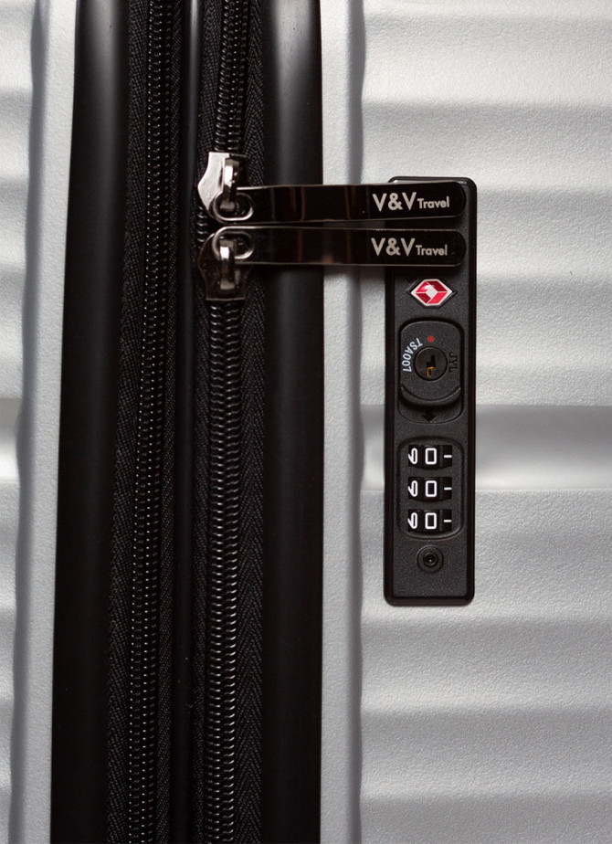 Suitcase V&V Travel Summer Brave 8018-65 Silver