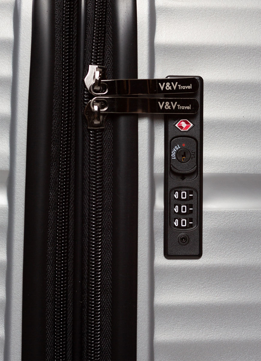 Suitcase V&V Travel Summer Brave 8018-65 Silver