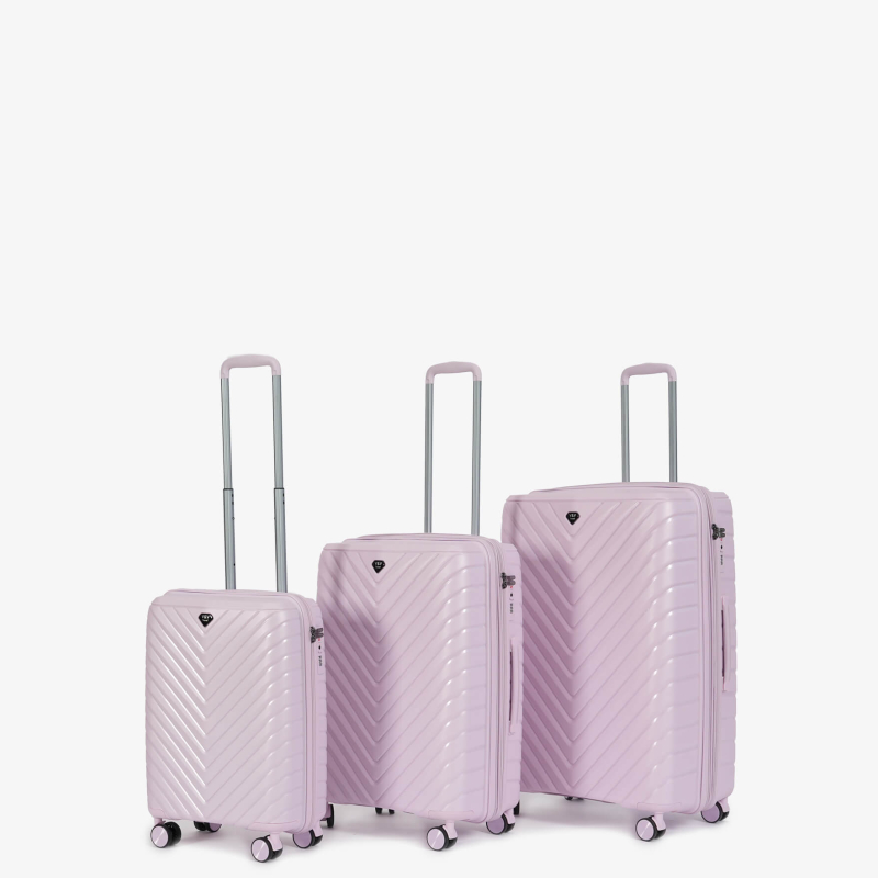 Set of 3 Suitcases V&V Travel Invictus 8025-3 Piece Set - PINK