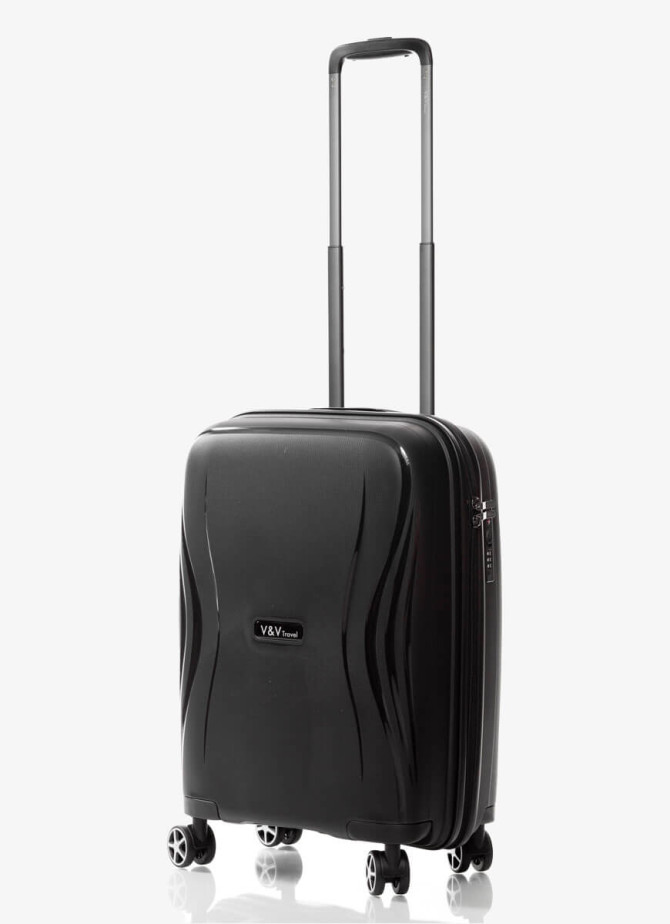 Suitcase V&V Travel Flash Light 8019 55cm Black