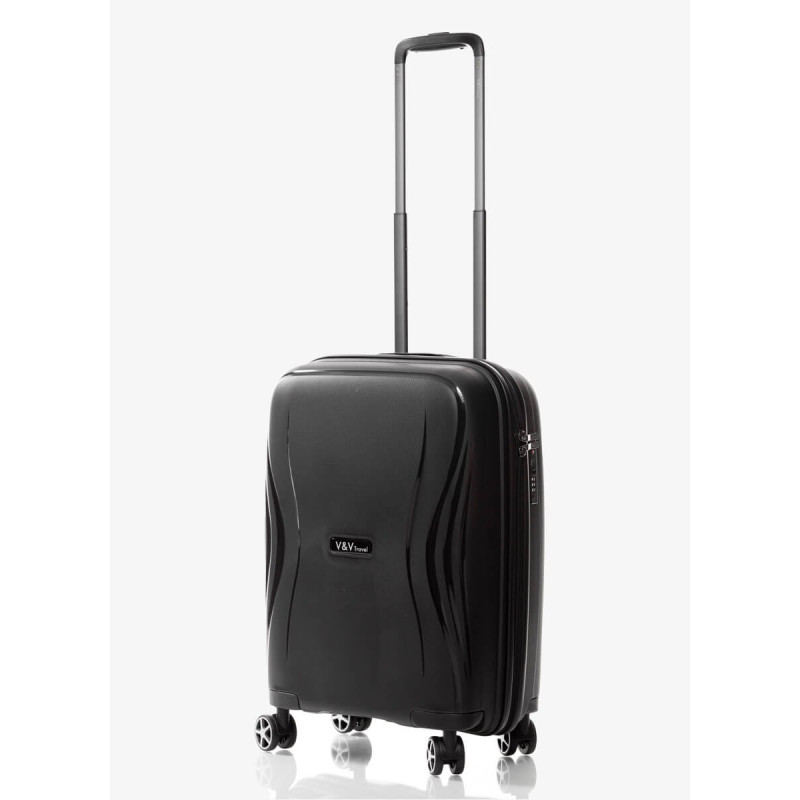 Suitcase V&V Travel Flash Light 8019 55cm Black
