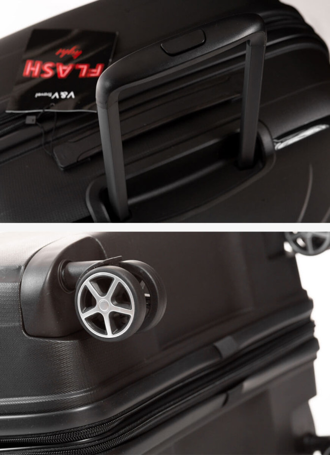 Suitcase V&V Travel Flash Light 8019 55cm Black