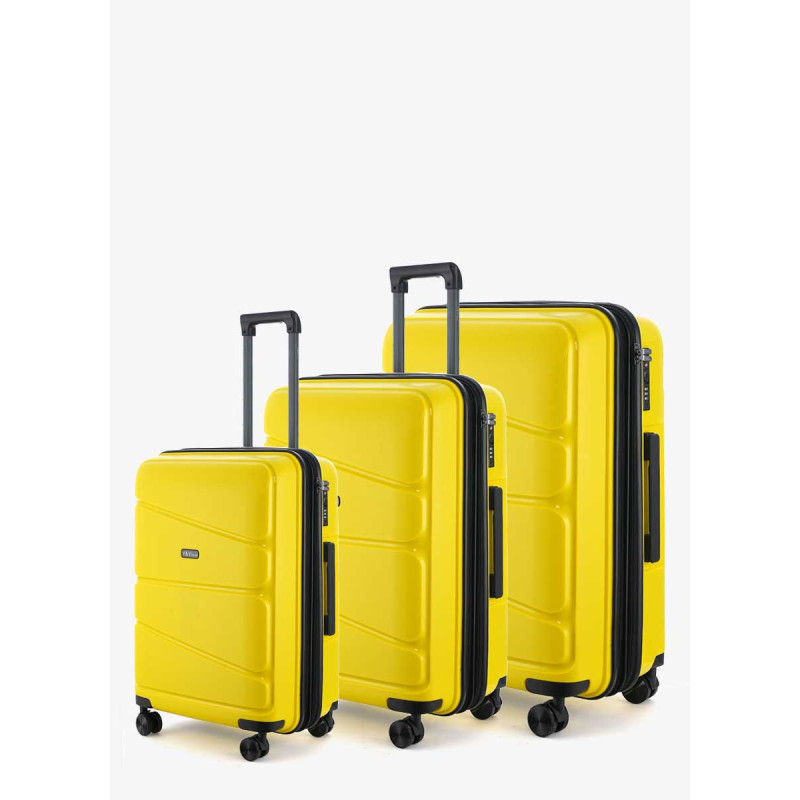 Set of 3 Suitcases V&V Travel Peace 8011 - 3 Piece Set - Yellow