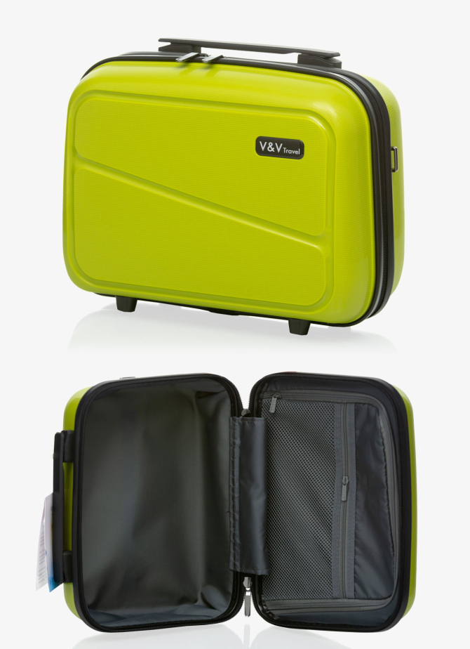 Set of 3 Suitcases and beauty case V&V Travel Peace 8011 - olive