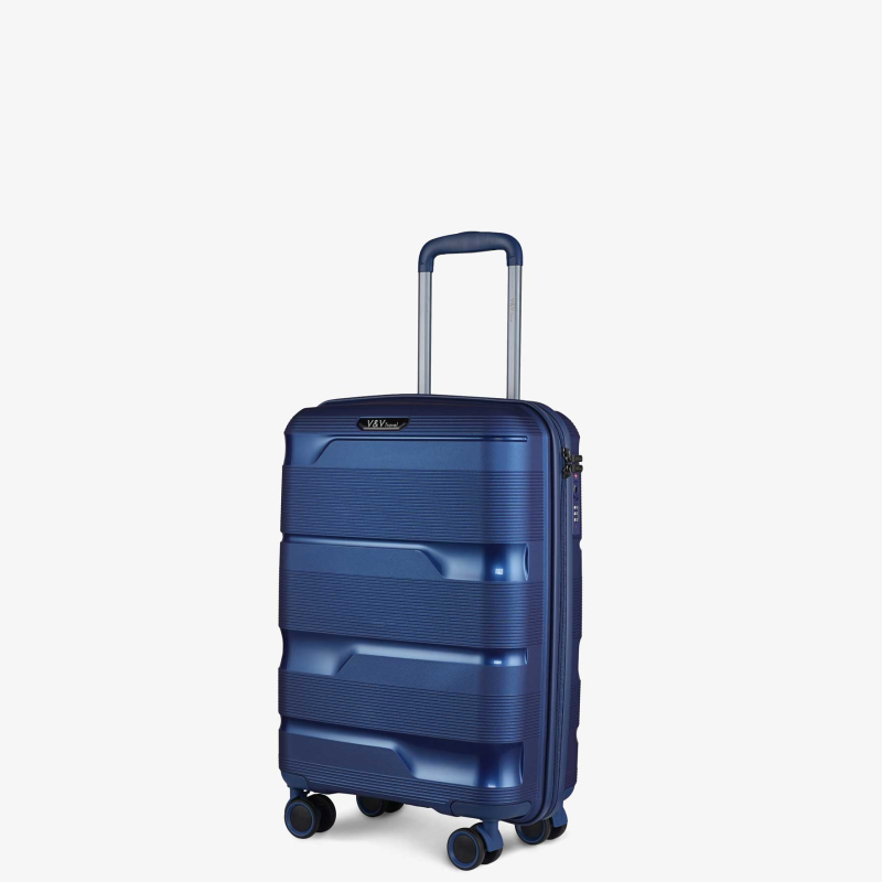 Suitcase V&V Travel Metallo 8023-55 Blue