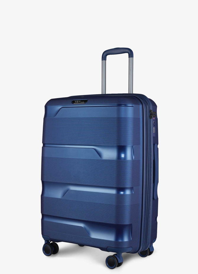 Suitcase V&V Travel Metallo 8023-65 Blue