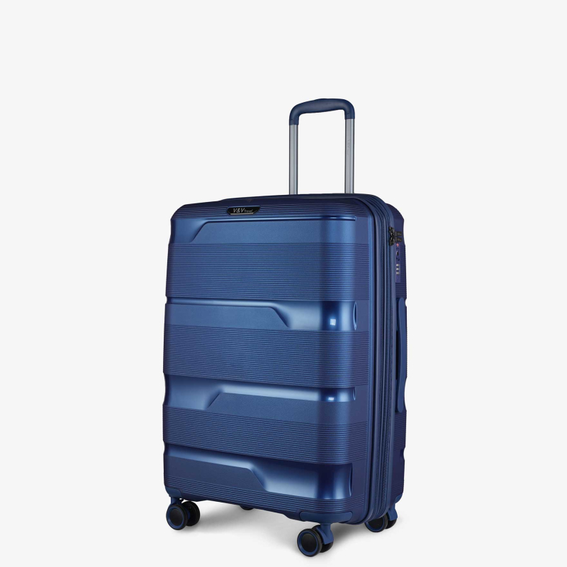 Suitcase V&V Travel Metallo 8023-65 Blue