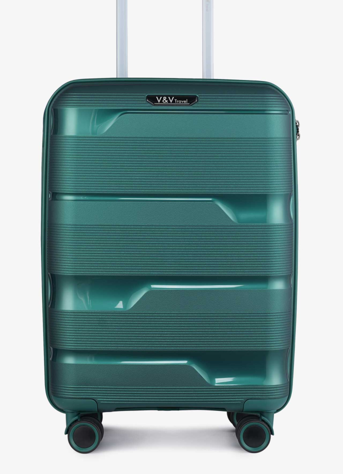 Suitcase V&V Travel Metallo 8023-55 Green