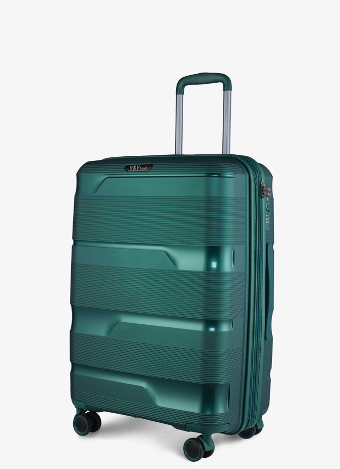 Suitcase V&V Travel Metallo 8023-65 Green