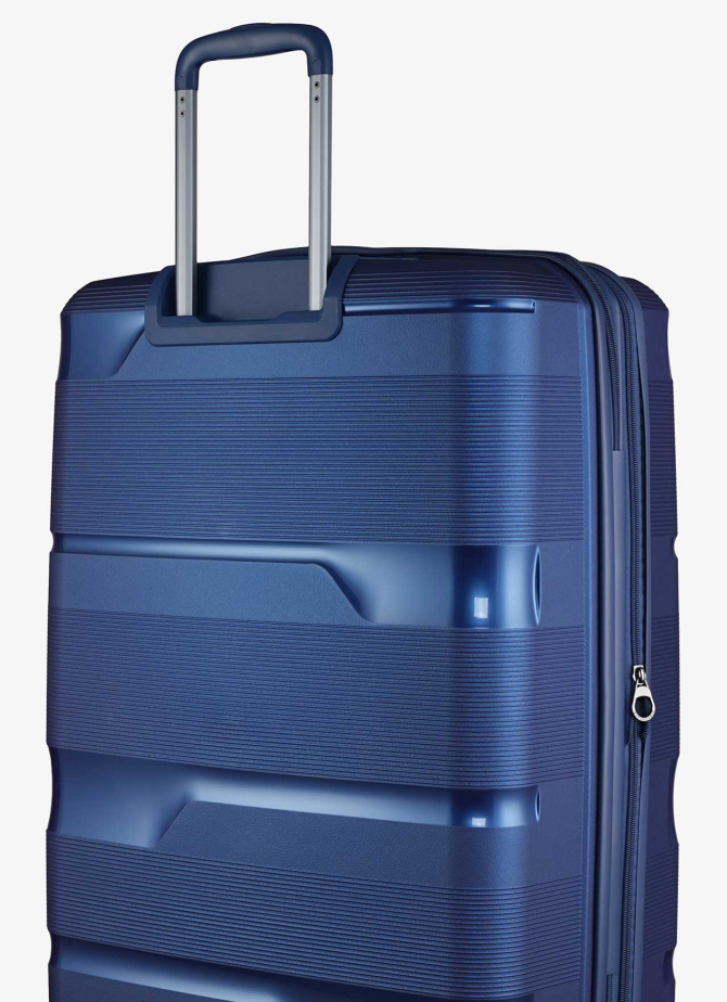 Set of 3 Suitcases V&V Travel Metallo 8023 - 3 Piece Set - Blue
