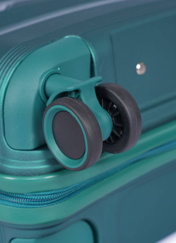 Set of 3 Suitcases V&V Travel Metallo 8023 - 3 Piece Set - Green